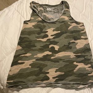 Camo style cotton tank top